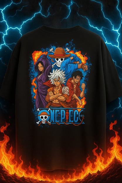 🔥 One Piece Legacy Dual-Side Oversized Tee – “Straw Hat Soul” Edition