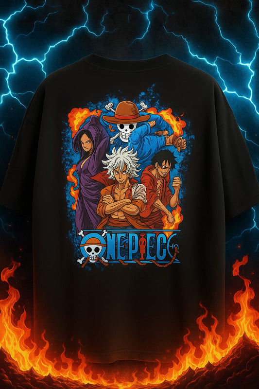 🔥 One Piece Legacy Dual-Side Oversized Tee – “Straw Hat Soul” Edition