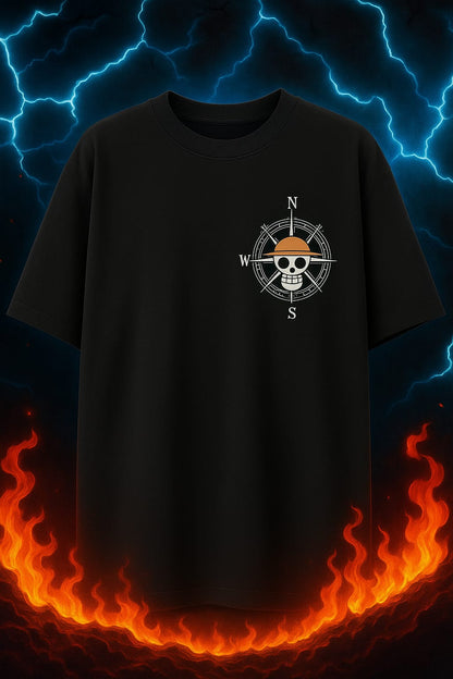 🔥 One Piece Legacy Dual-Side Oversized Tee – “Straw Hat Soul” Edition